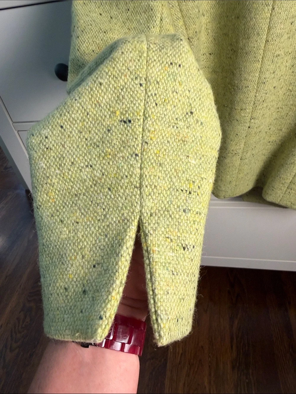 Nina Mclemore Set- Lime Green Tweed Blazer and 100% Silk Matching Top